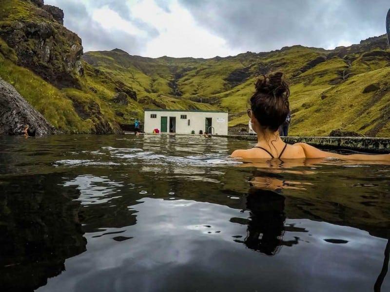 Seljavallalaug Swimming Pool in iceland in september
