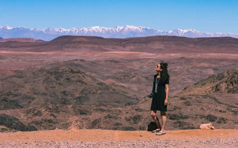A black dress is the perfect thing to wear in Morocco.