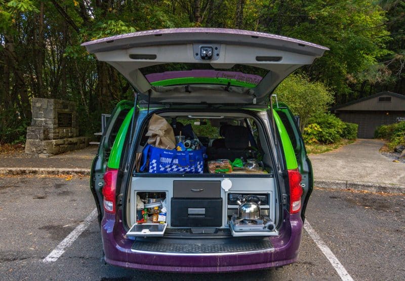 The back of a JUCY campervan